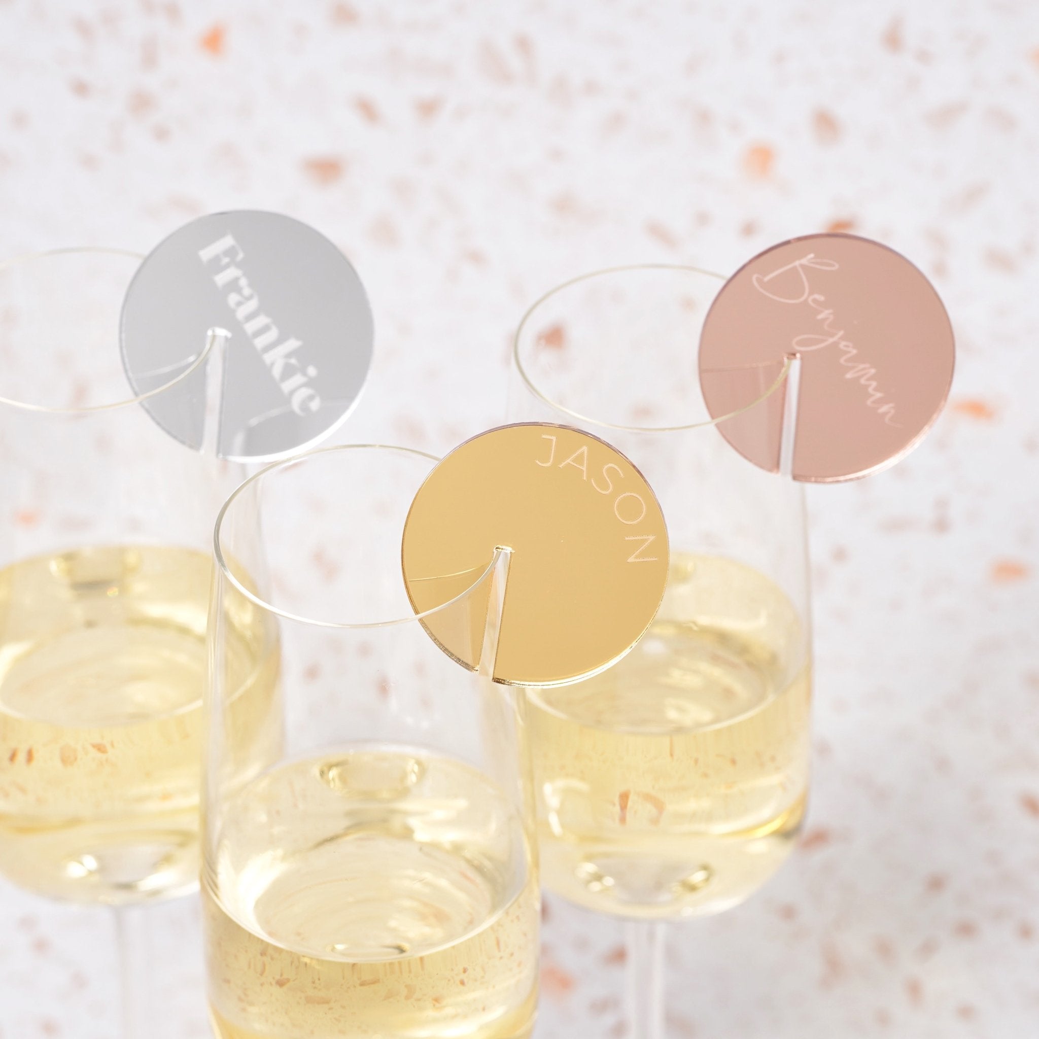 Acrylic Initial Drink Tags Marker Charm Custom Wedding Party Table Decor Drink  Accessories Personalized Wedding Cocktail Charm 