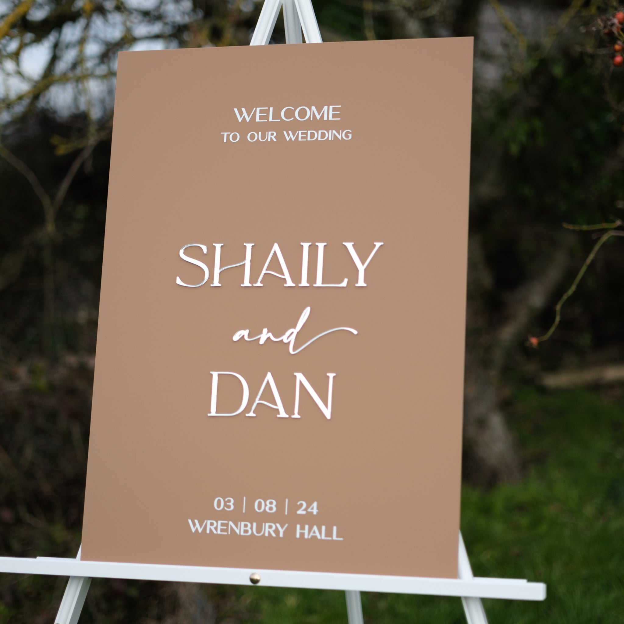 Large acrylic wedding sign