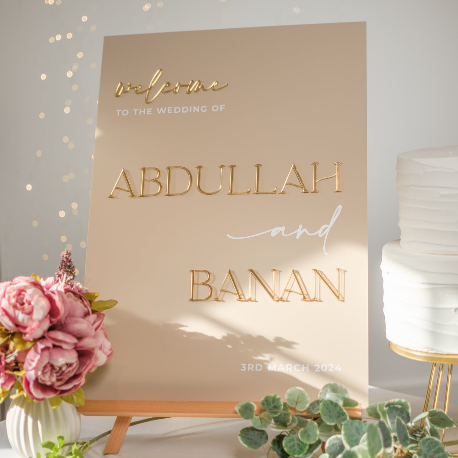 Modern wedding sign