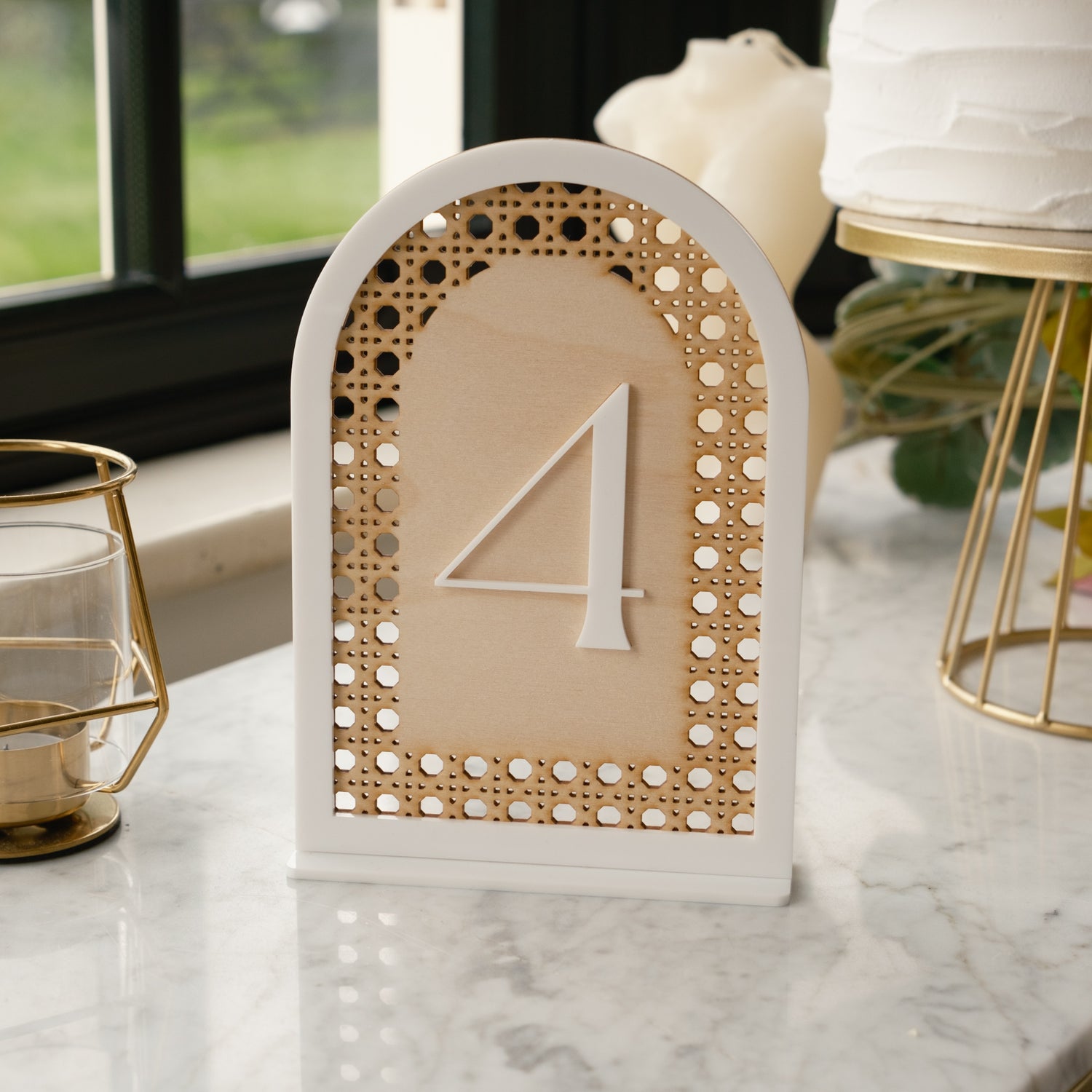 Rattan style table numbers