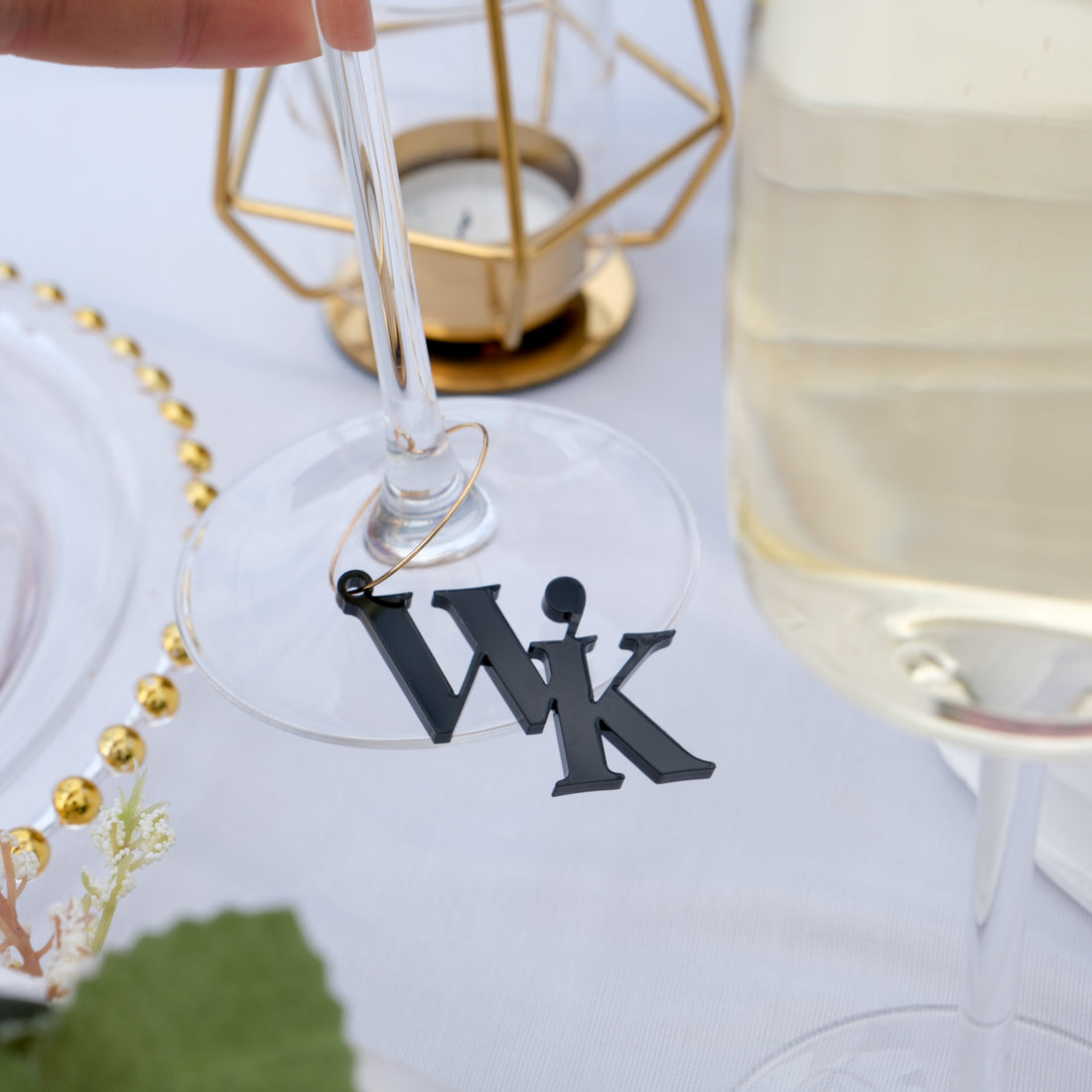 Wedding wine glass charms