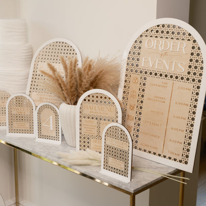 Boho Rattan Wedding signs