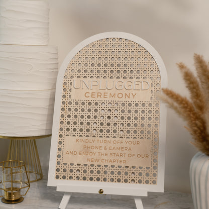 Rattan Boho style wedding signage