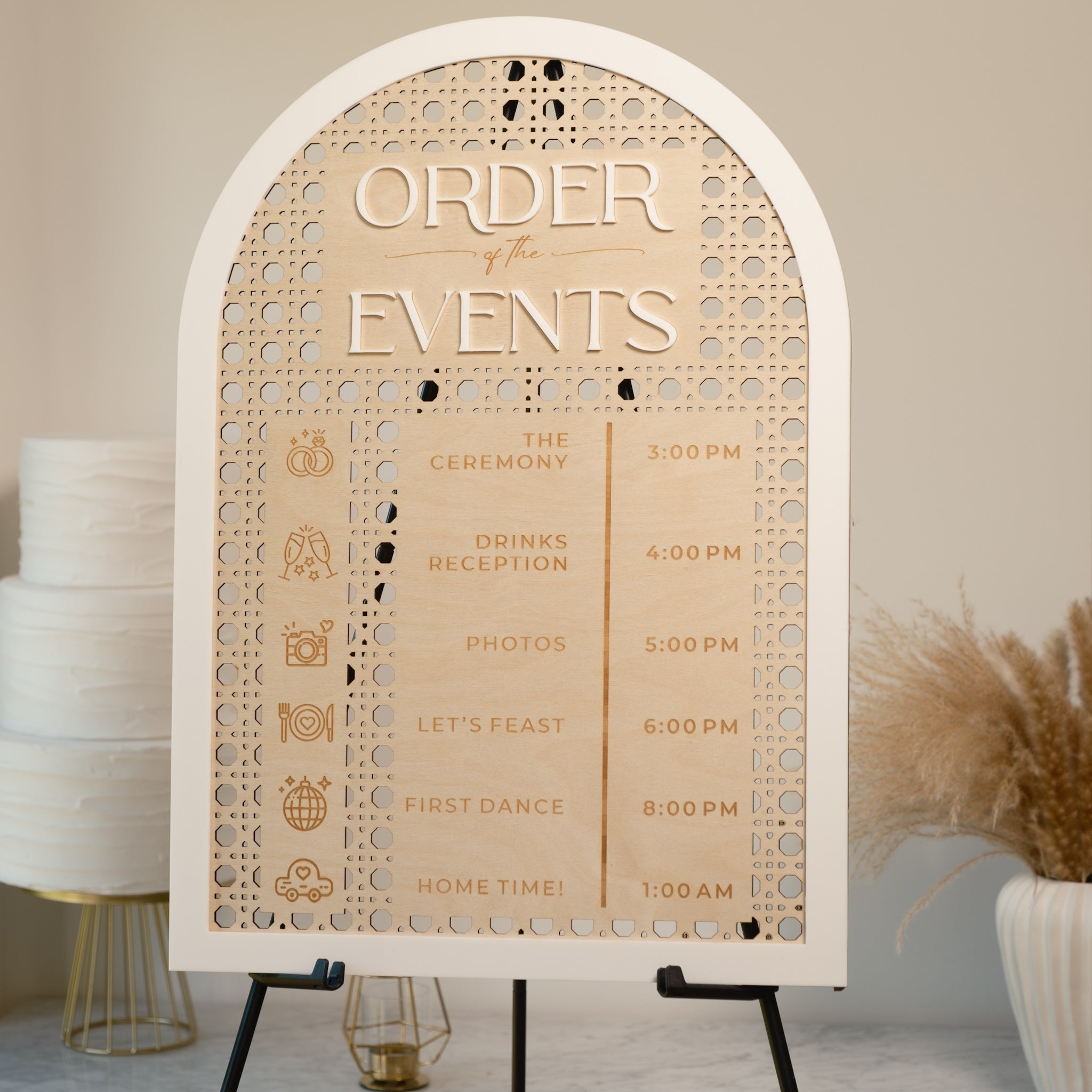 Order of Events Wedding Sign