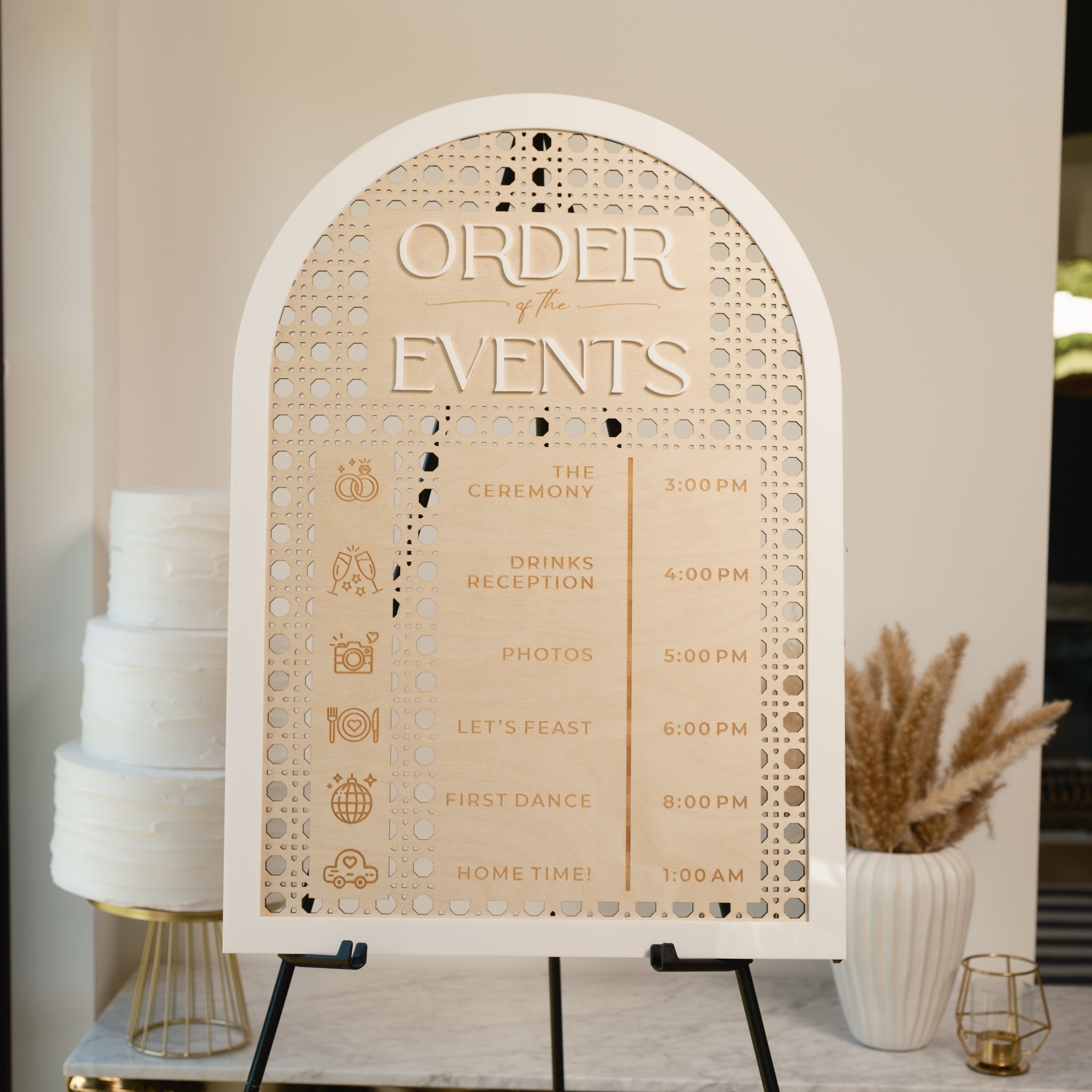 Order of the day wedding sign