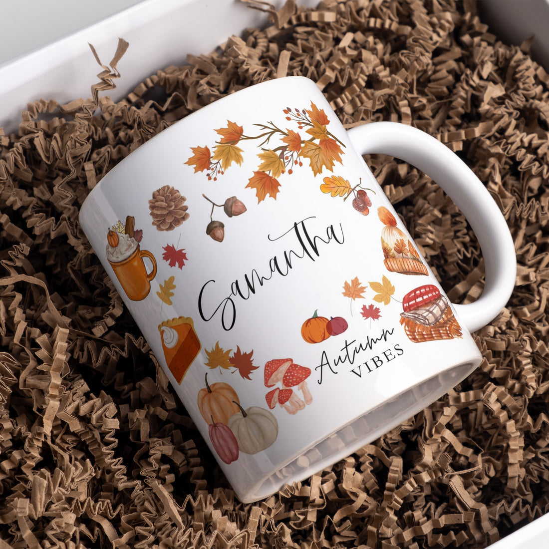 Personalised Autumn Theme Gift Mug