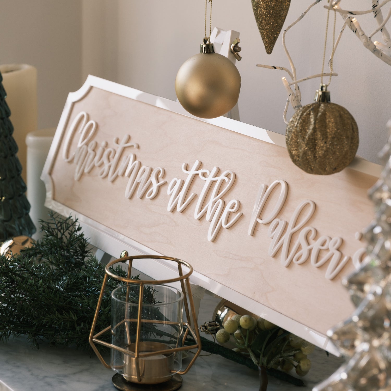 christmas at the surname sign