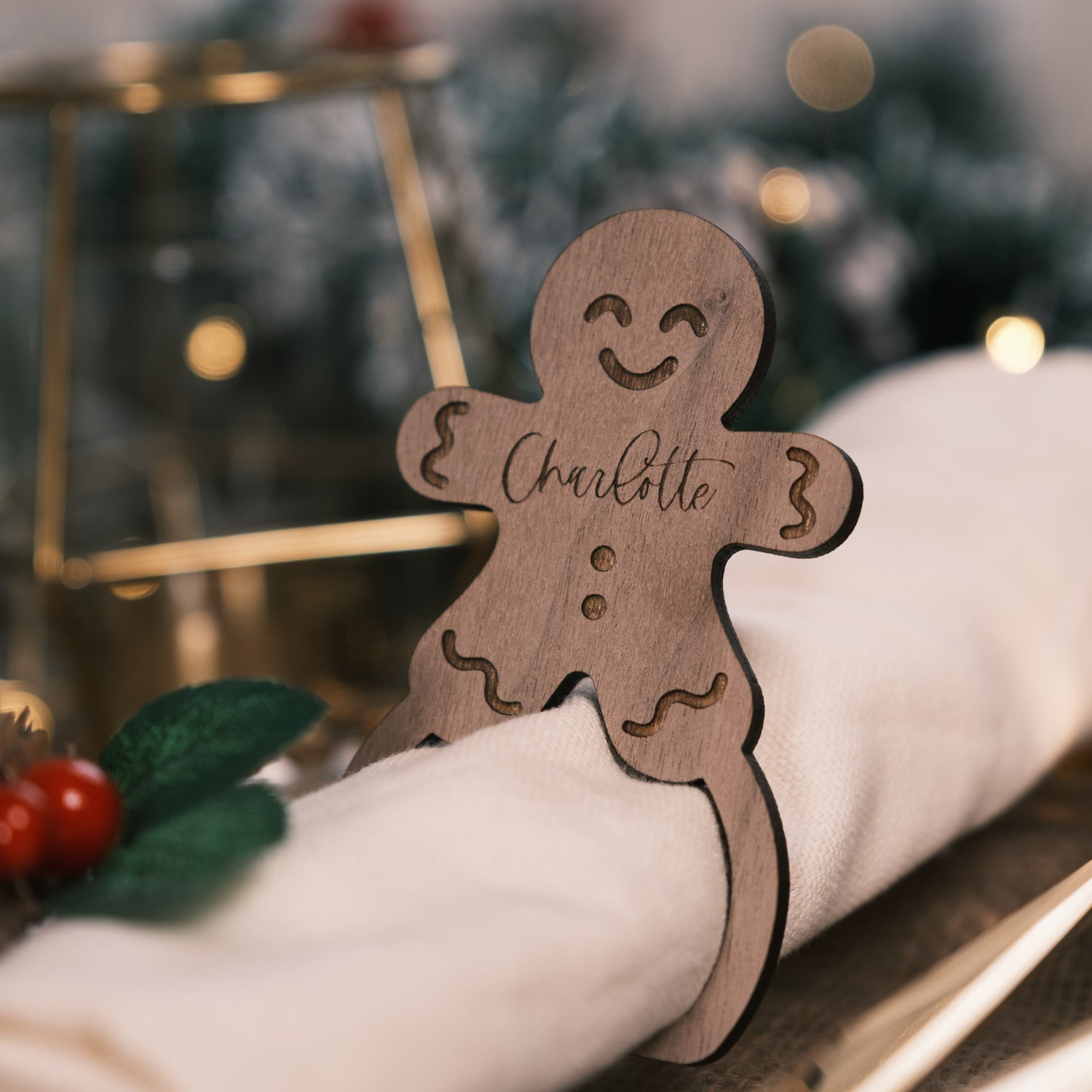 Personalised Christmas Napkin Rings