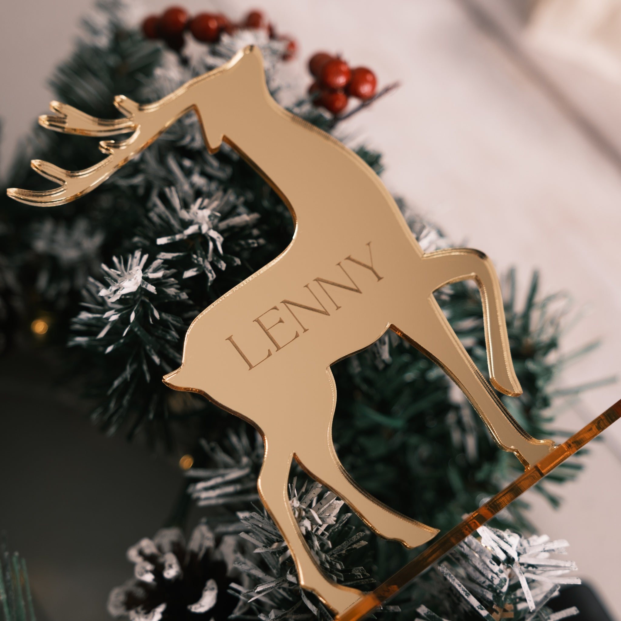 Personalised Christmas dinner table decor