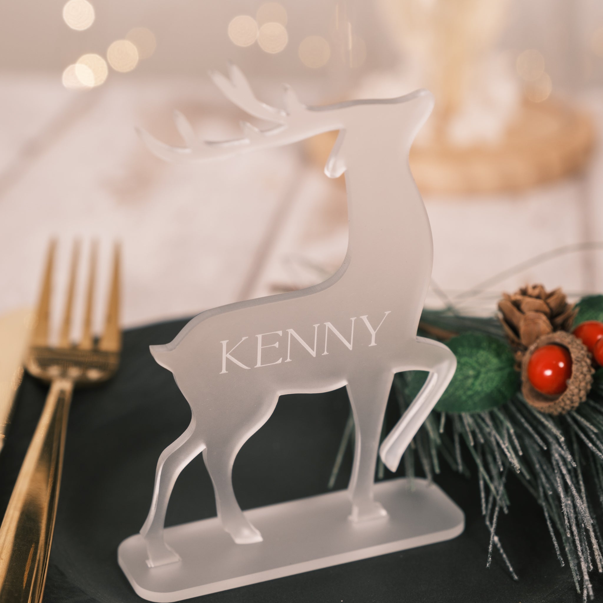 Personalised reindeer place setting