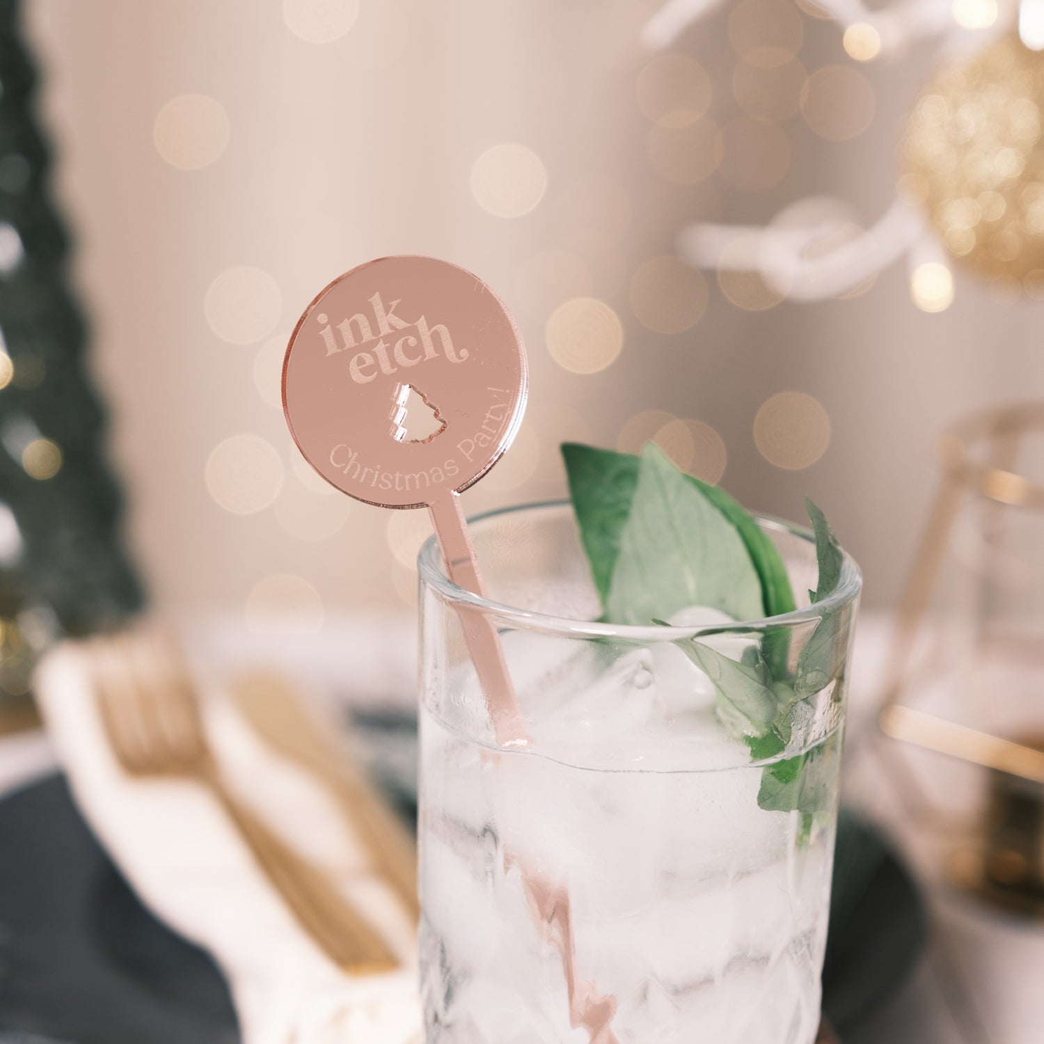 personalised christmas drink stirrer