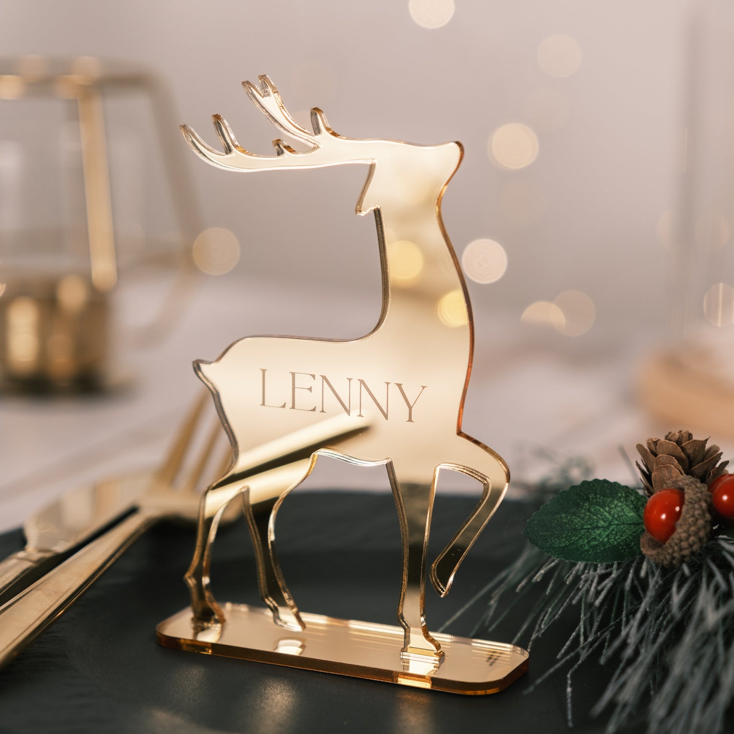 Personalised reindeer place card