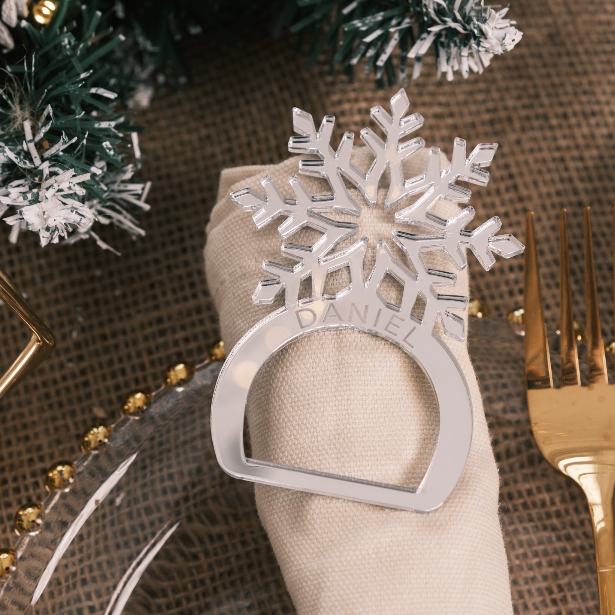 Snowflake napkin rings