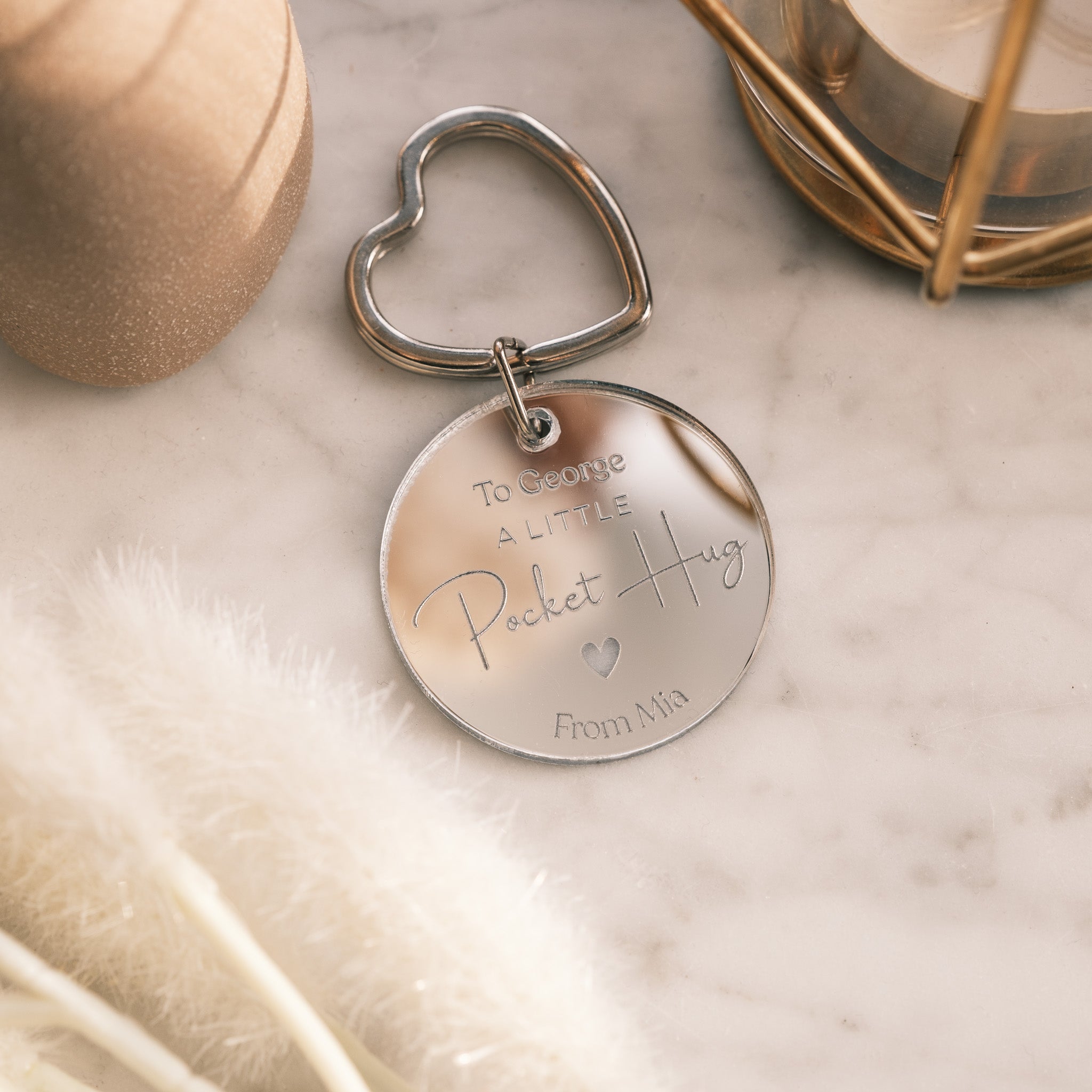 Personalised Pocket Hug keyring gift