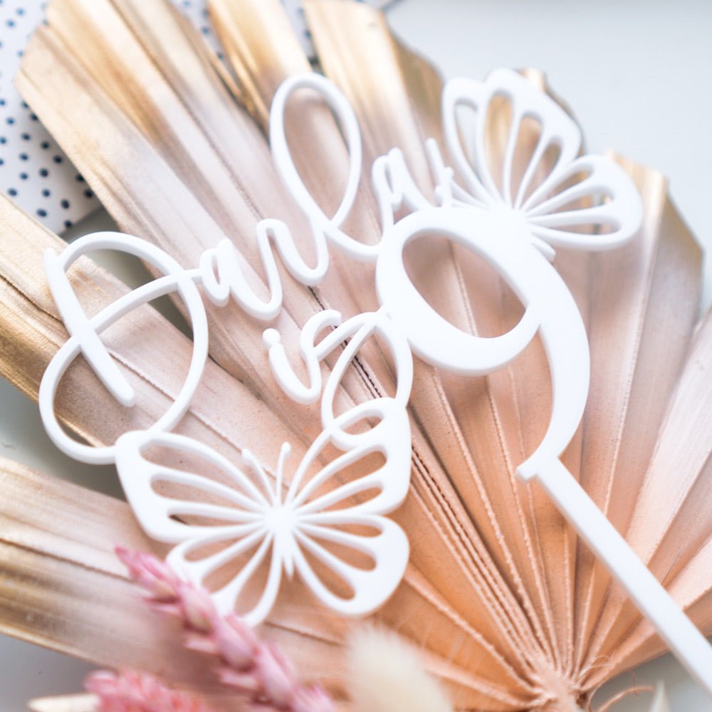 Cake topper with butterfly