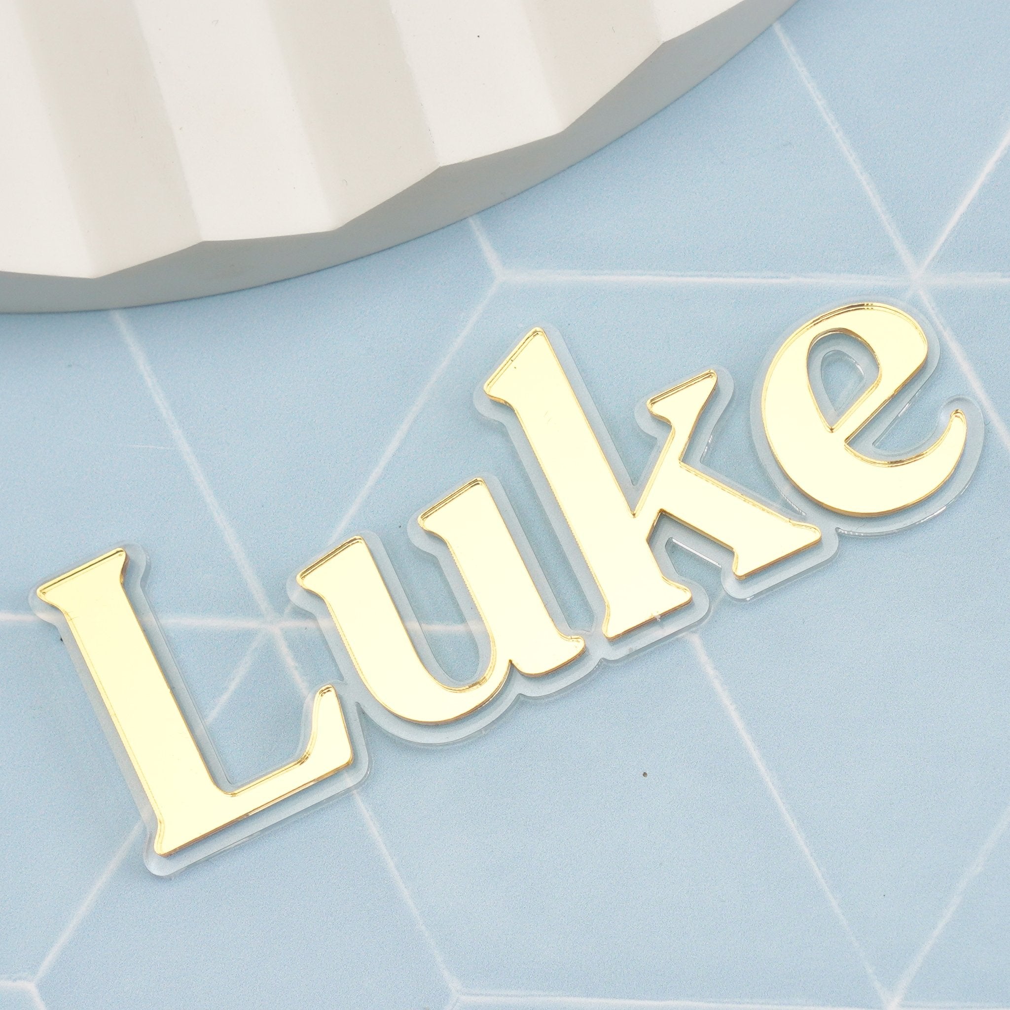 Double Layer Name &amp; Age Cake Topper