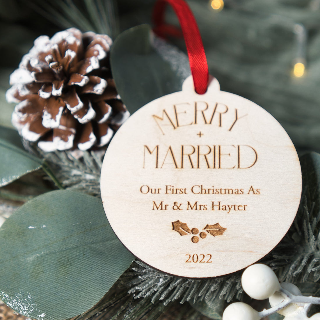 Personalised first christmas ornament