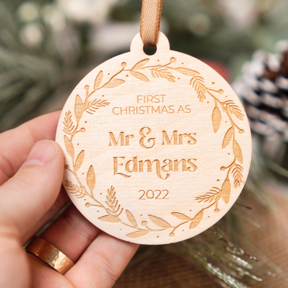 Personalised First Christmas as Married Couple Bauble Media 1 of 7