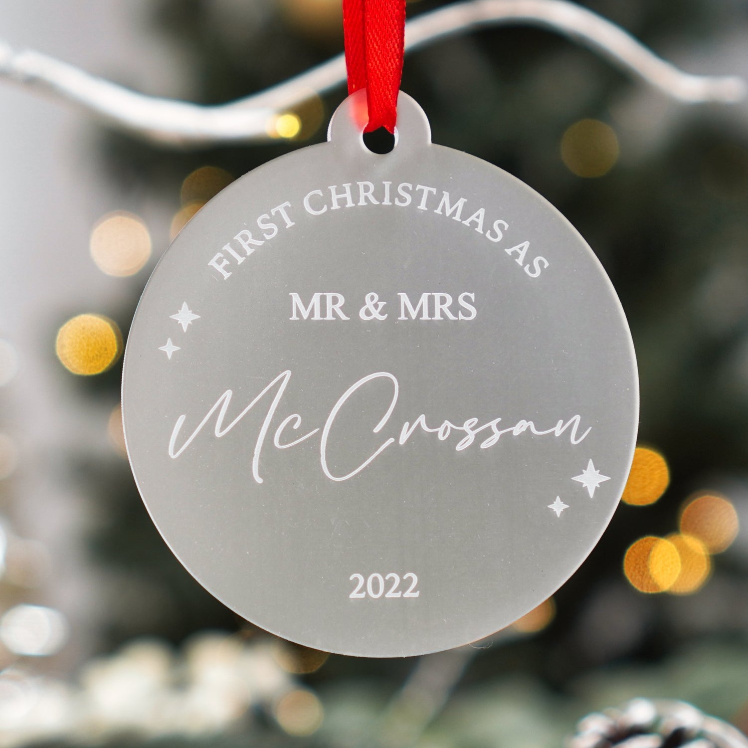 first christmas married acrylic Christmas ornament for couples